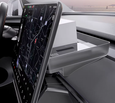 Storage tray behind the screen: Tesla Model 3 Highland & Model Y Juniper