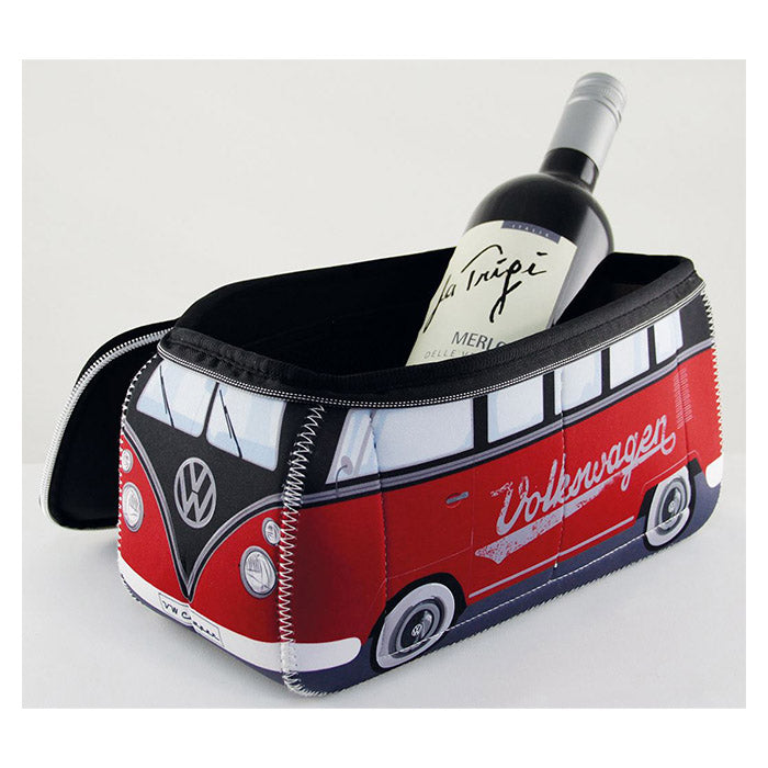 Toiletry / cosmetics bag, black/red