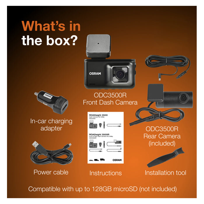 Osram Dashcam Set (front+rear) Roadsight 3500
