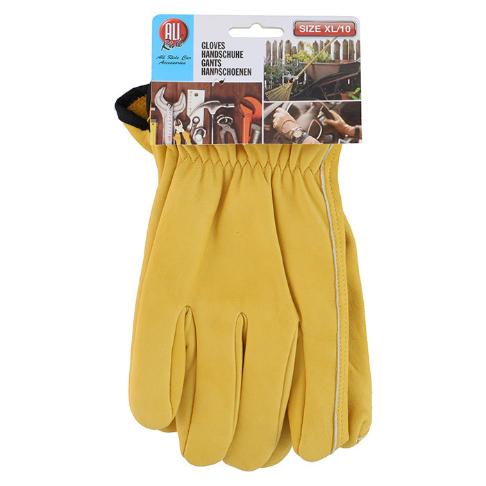 Allride Yellow Leather Work Gloves - Large