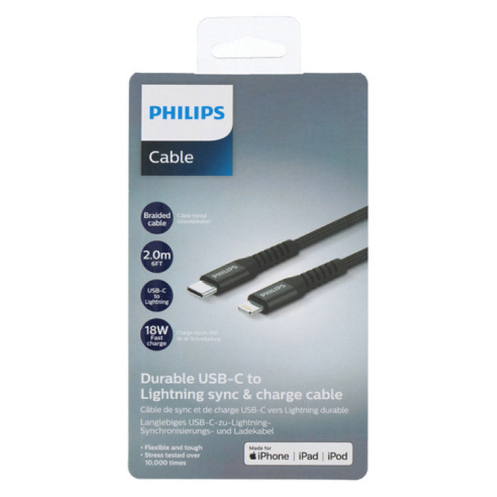 Philips USB Cable for Apple 2m USB-C to Lightning