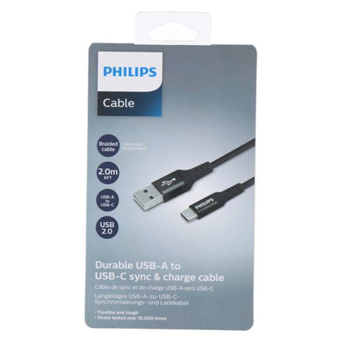 Philips USB Cable 2 Metres USB-A to USB-C