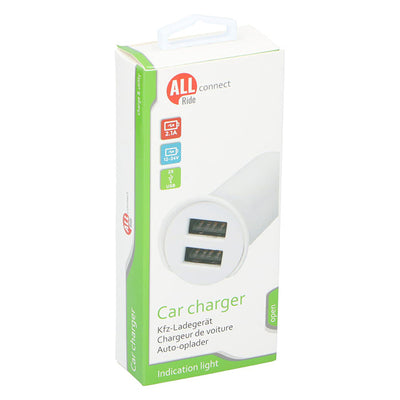 Allride 2 USB Socket for Cigarette Lighter 2.1A, 12-24V