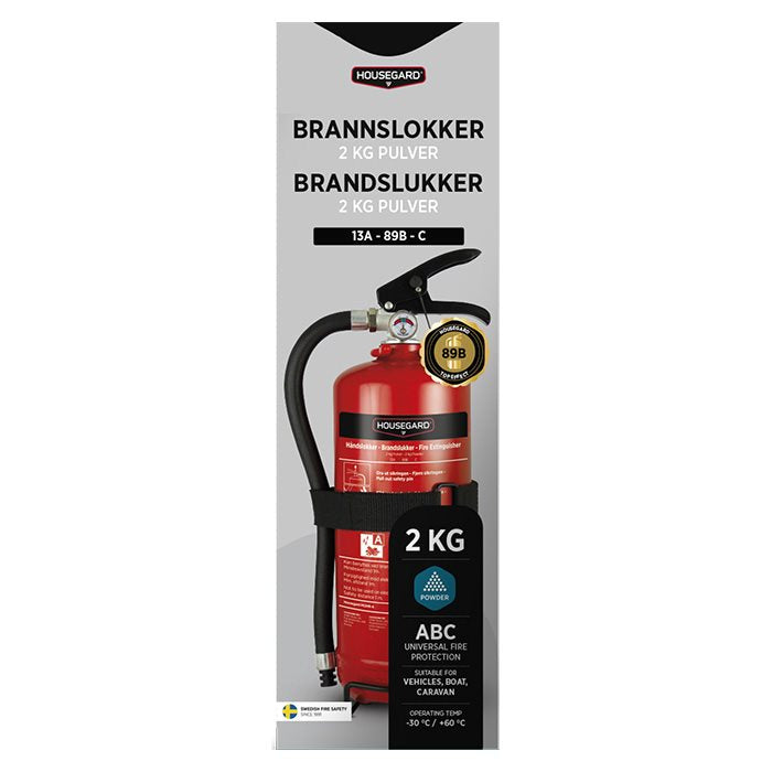 Housegard Pulverfeuerlöscher 2 kg mit Halterung