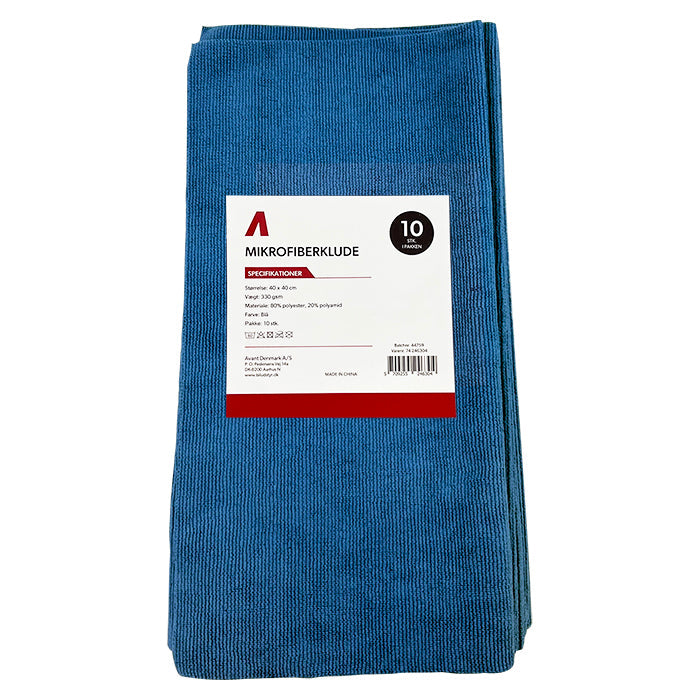 Avant Microfibre Cloth, 40x40cm, 330gsm, 10 pcs Blue