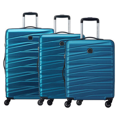 Delsey Paris Tiphanie 3-piece hard trolley set steel blue