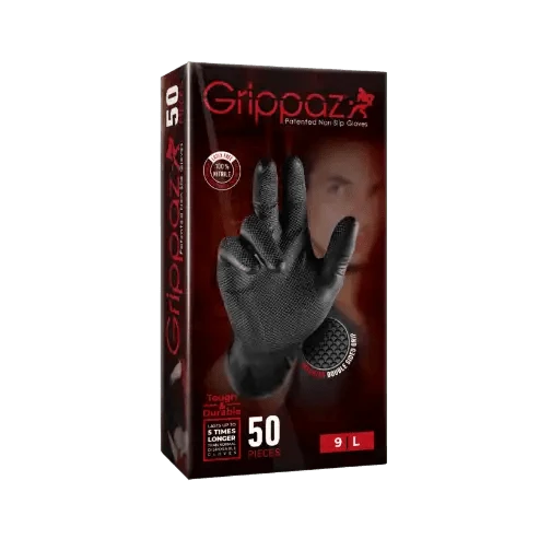 Grippaz 246 Nitril-Handschuhe Schwarz, 50er-Pack