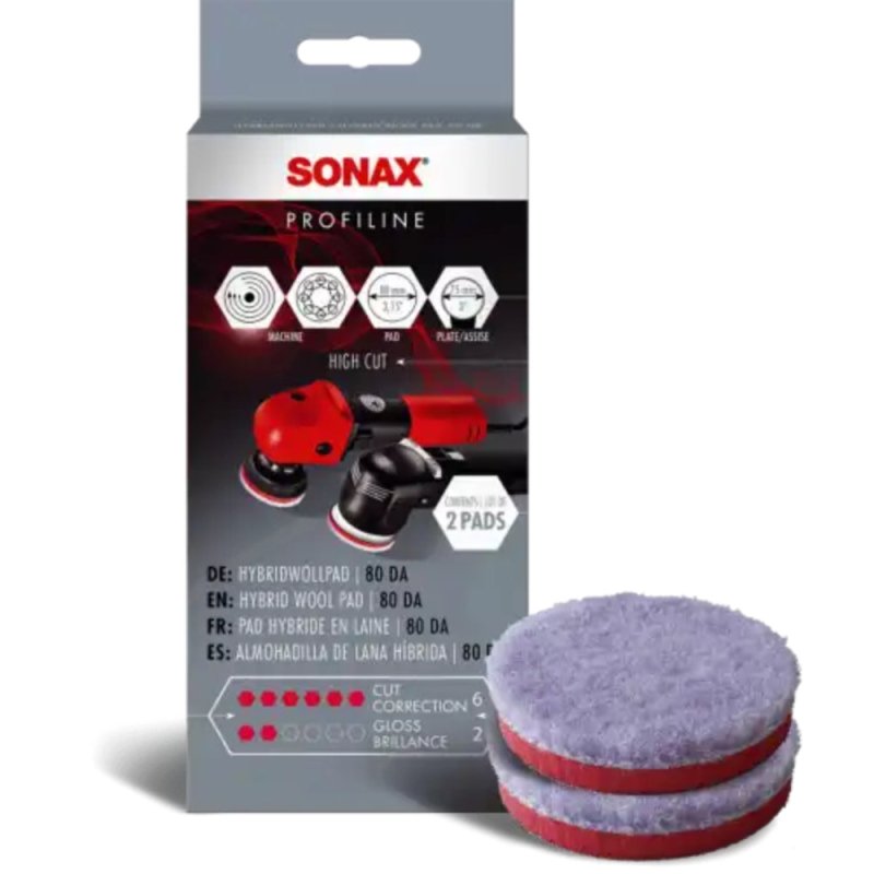 SONAX Hybrid Wollpad 75mm DA (2 Stück)