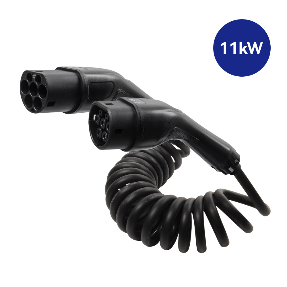 Typ-2-Spiralladekabel 11 kW: 5 Meter (schwarz / black gun) inkl. Tasche, Boult
