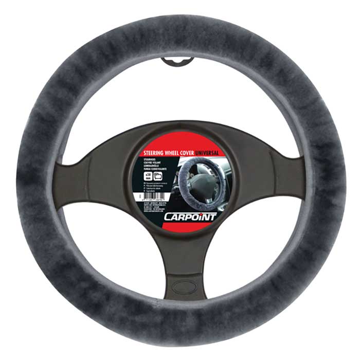Steering Wheel Cover Lambskin Grey