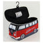 Toiletry / cosmetics bag, black/red