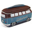 Wash bag / cosmetics bag, blue/brown (15 BUNE45)