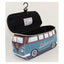 Wash bag / cosmetics bag, blue/brown (15 BUNE45)