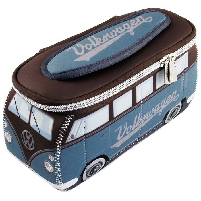 Toiletry Bag / Cosmetics Bag, Blue/Brown (15 BUNE55)