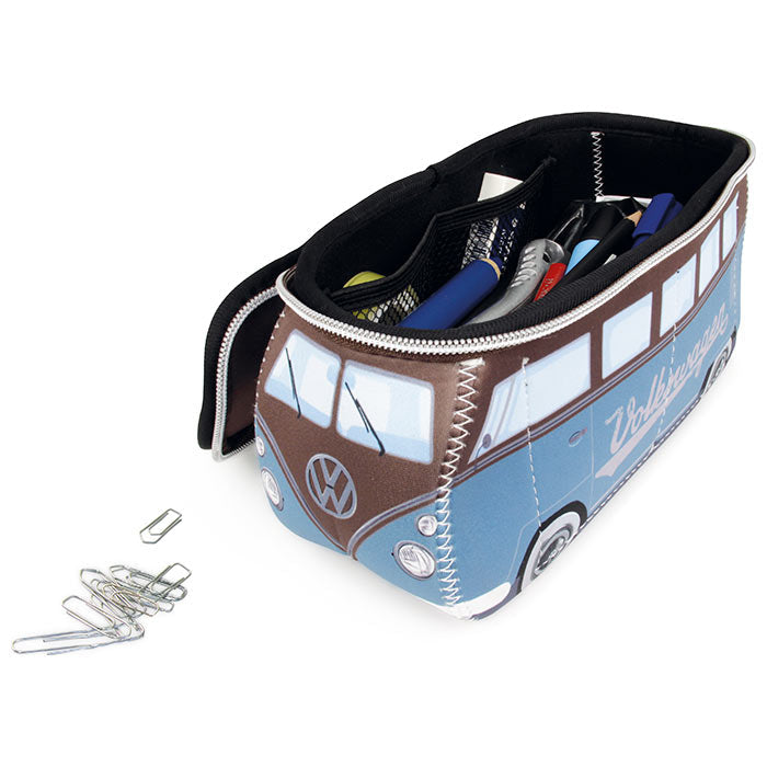 Toiletry Bag / Cosmetics Bag, Blue/Brown (15 BUNE55)