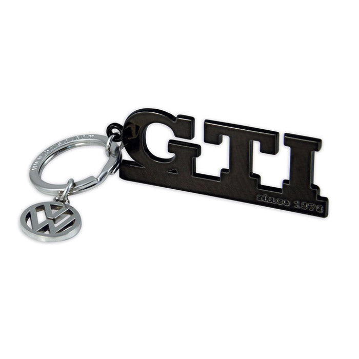 VW GTI Schlüsselanhänger mit Logo-Anhänger, Schwarz