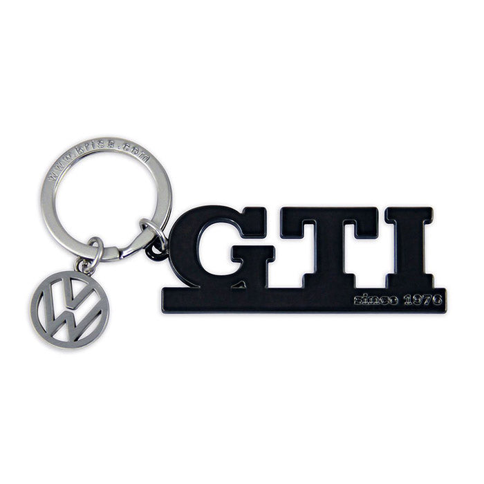 VW GTI Schlüsselanhänger mit Logo-Anhänger, Schwarz