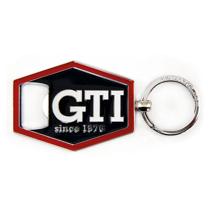 VW GTI hexagonal keyring with bottle opener, black