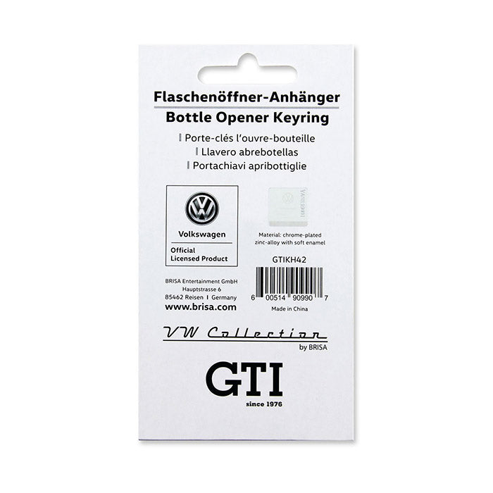 VW GTI hexagonal keyring with bottle opener, black