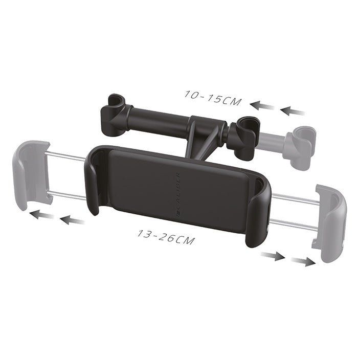 Caliber tablet holder for the headrest