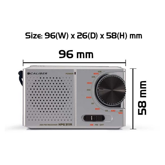 Caliber Tragbares FM-Taschenradio (HPG311R)