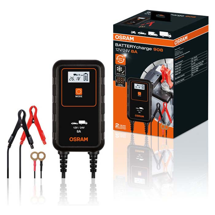 Osram Battery Charger 8A, 1.5m cable