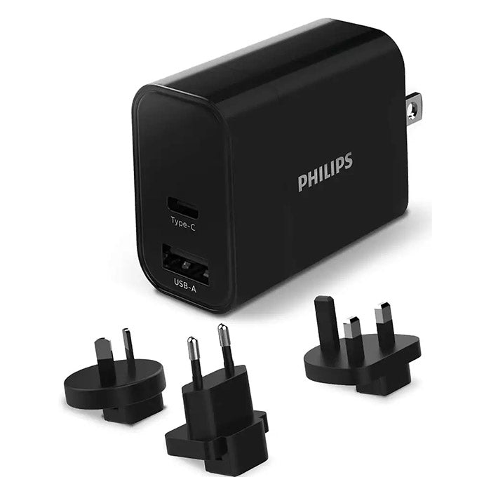 Philips USB Travel Charger Fast-Charge 30W USB-A+C