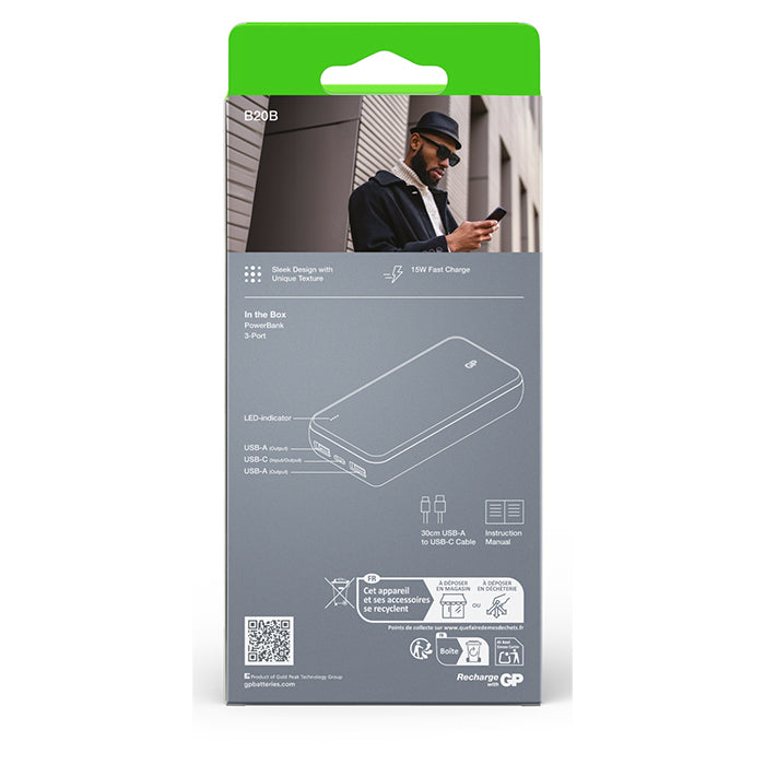 GP Plus Series power bank 20000 mAh USB-A + USB-C