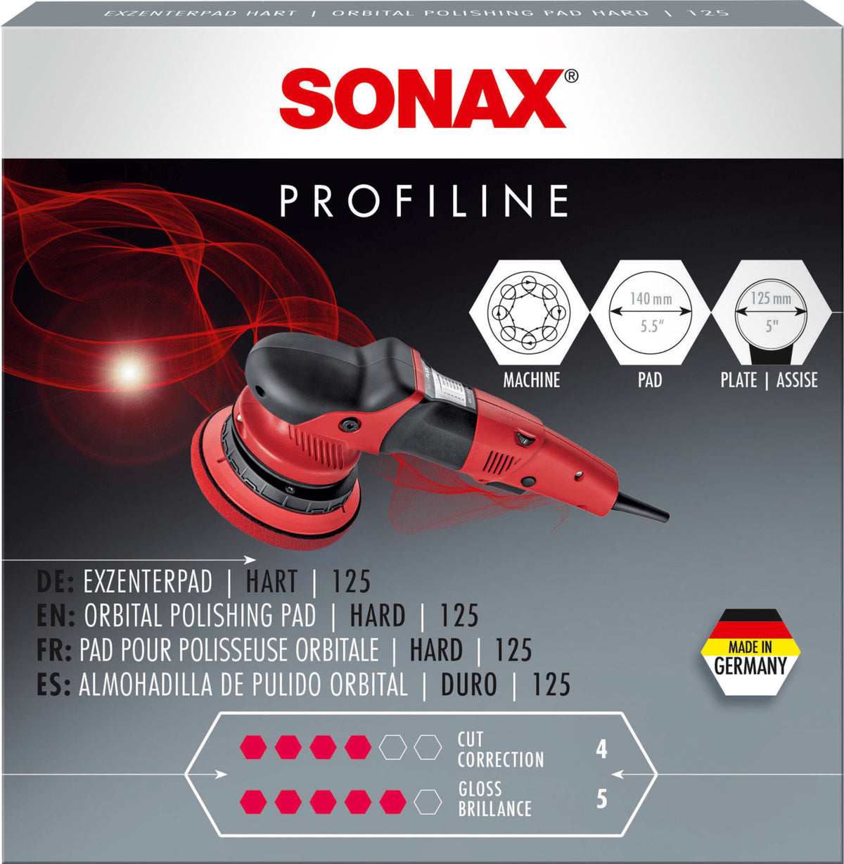 SONAX Polishing Pad Red - Coarse (125 mm / 140 mm)