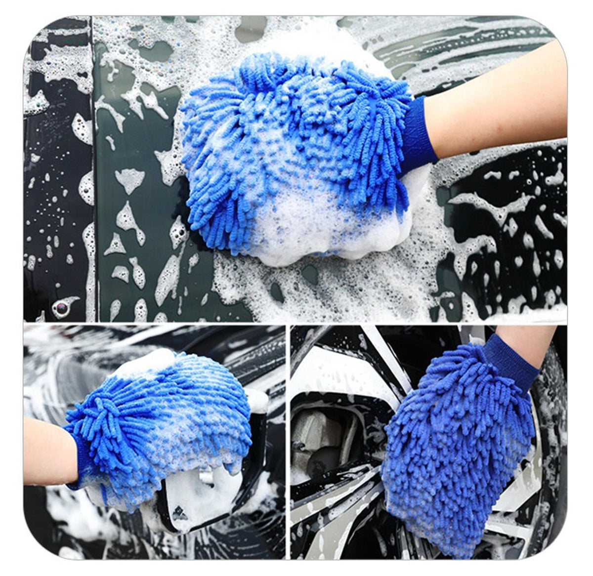 Weicher Mikrofaser-Waschhandschuh – Blau oder Grün