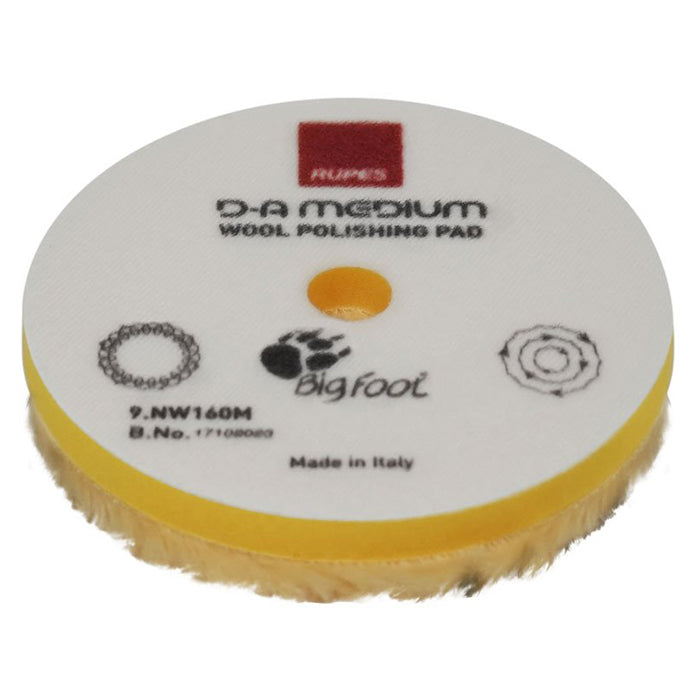 Rupes wool polishing pad, yellow, Ø 80 mm, medium, 1 pc.