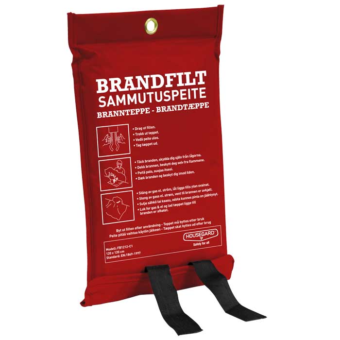 Feuerlöschdecke 120x120 cm Housegard 1 Stück - max. 550 Grad