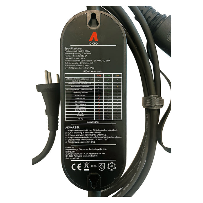Granny Charger / Emergency EV Charger: Type 2, 6A, 5 Metres incl. Bag