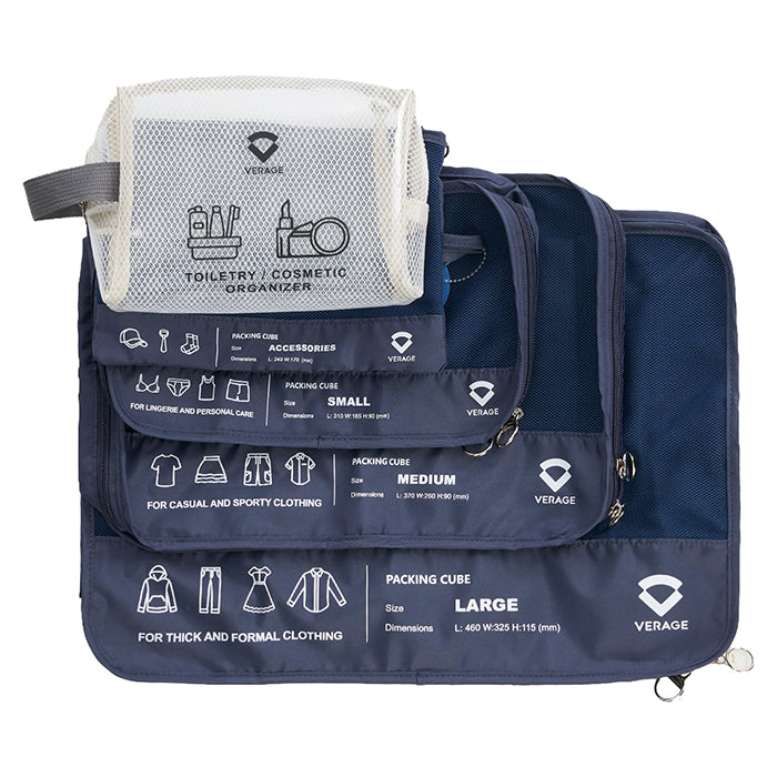 Verage packing cubes incl. toiletry bag
