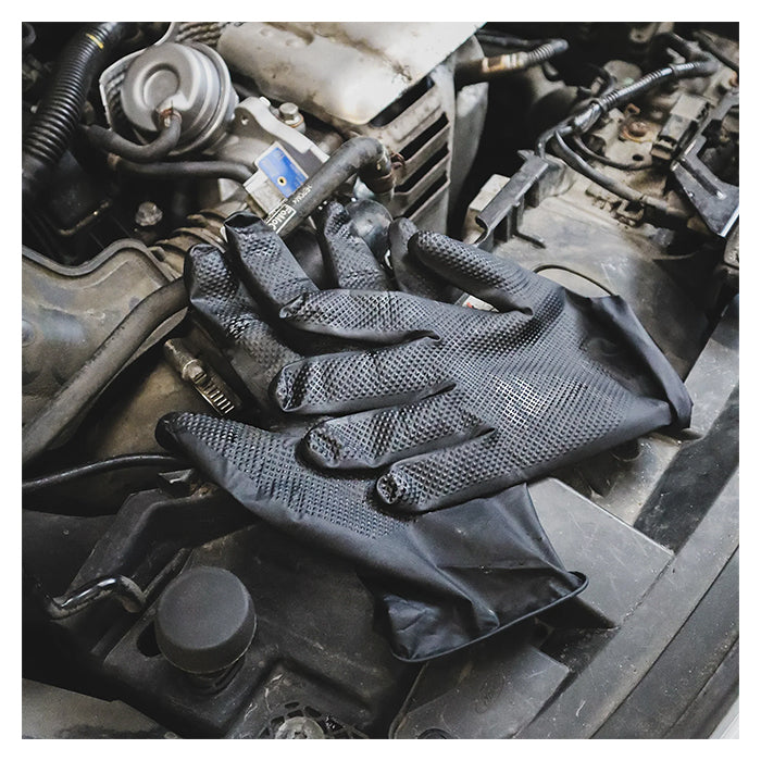 NORSE Diamond Black Nitrile Disposable Gloves Size 9