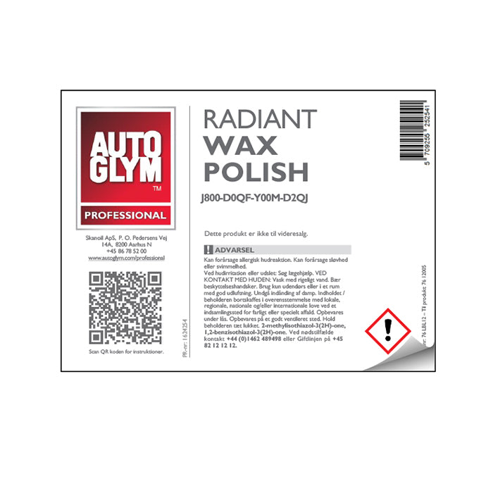 Label Autoglym Radiant Wax Polish