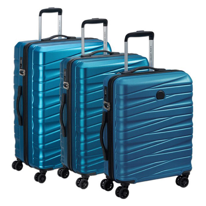 Delsey Paris Tiphanie 3-piece hard trolley set steel blue