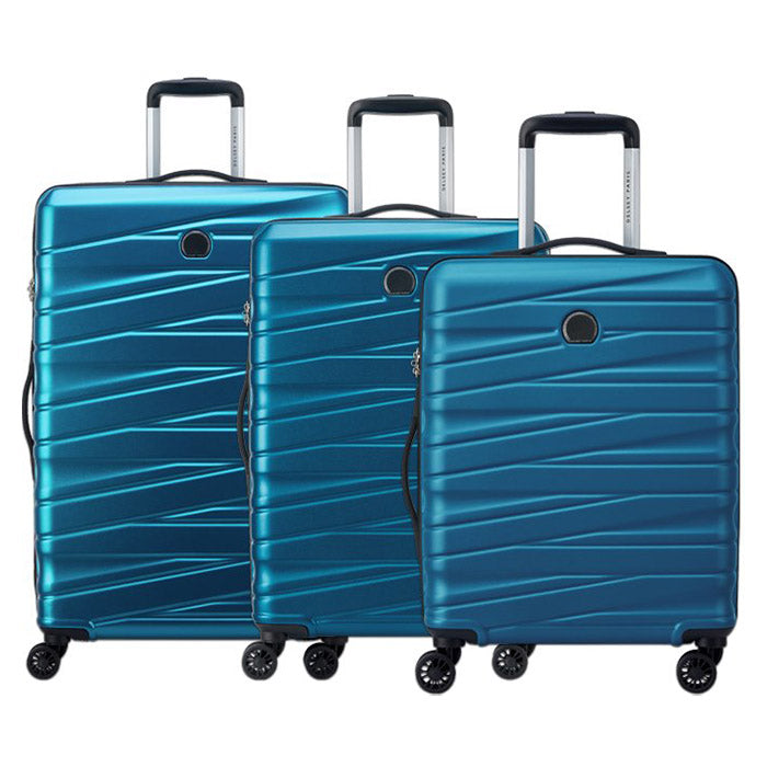 Delsey Paris Tiphanie 3-piece hard trolley set steel blue