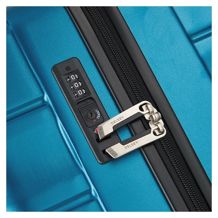 Delsey Paris Tiphanie 3-piece hard trolley set steel blue