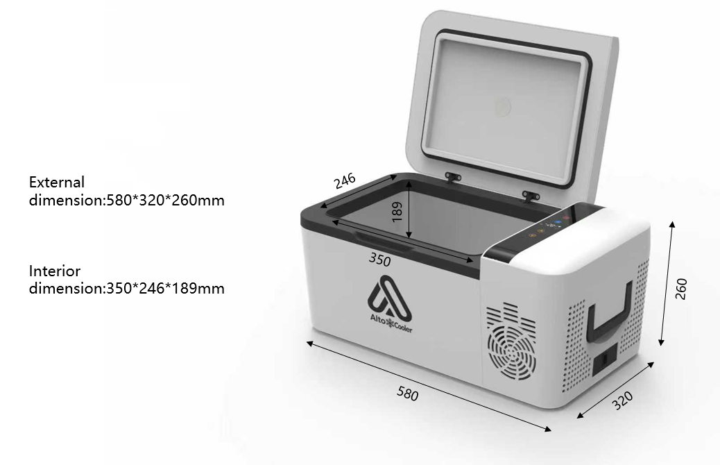 Alto Cooler CF15e Kompressor-Kühlbox Weiß - 15 Liter