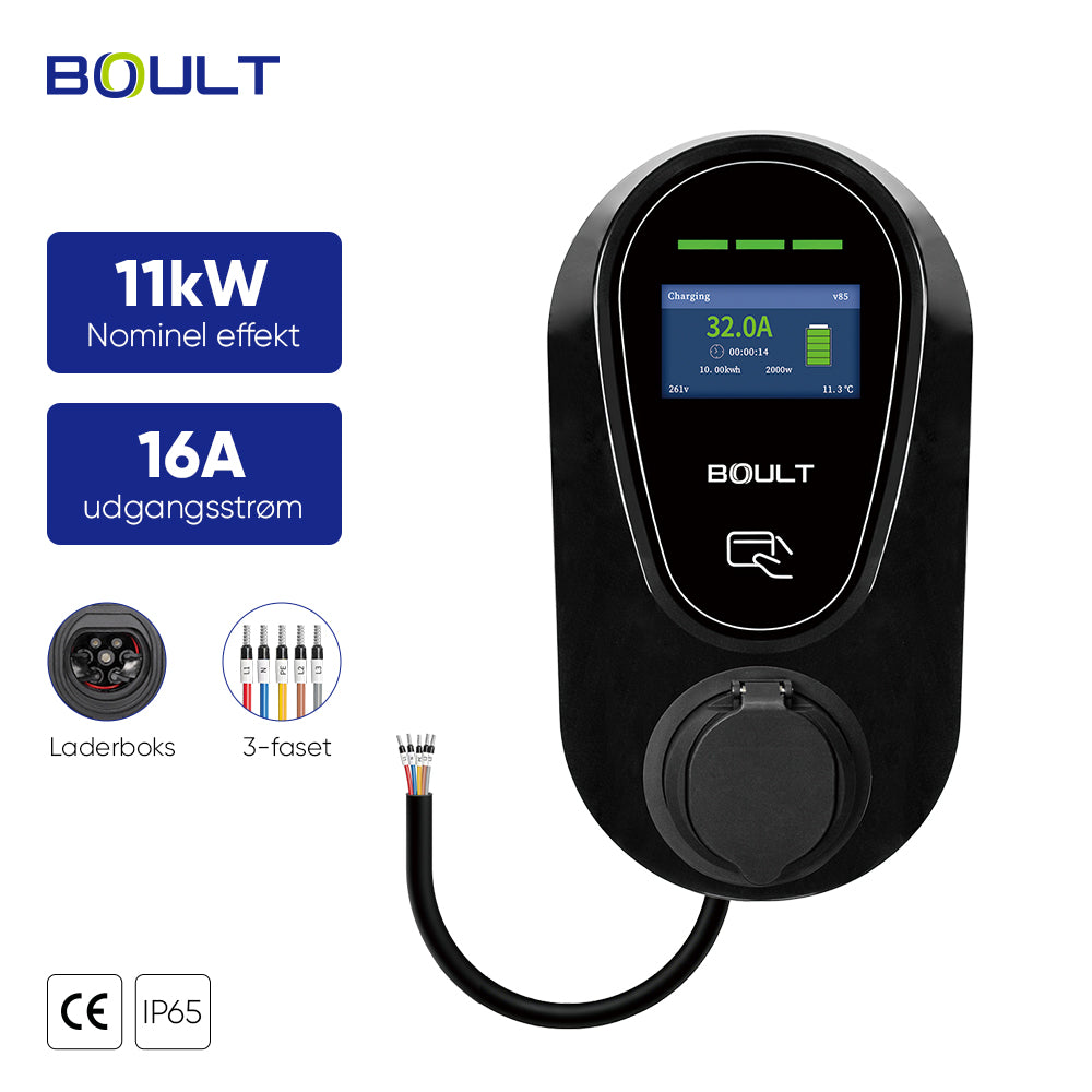 Boult DP05 EV charger 11 kW with Type 2 socket, 16 A and 3-phase connection