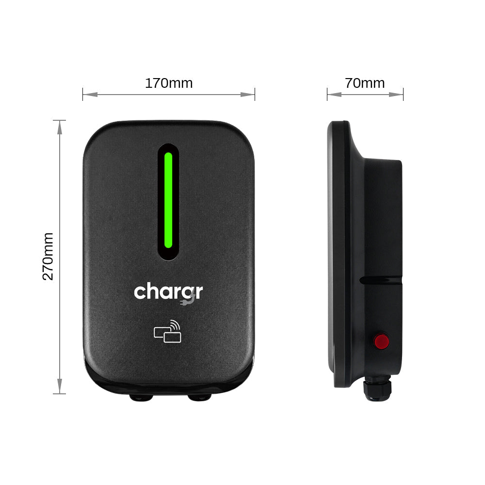 Chargr WP18 dimensions: 170 mm wide, 270 mm high and 70 mm deep