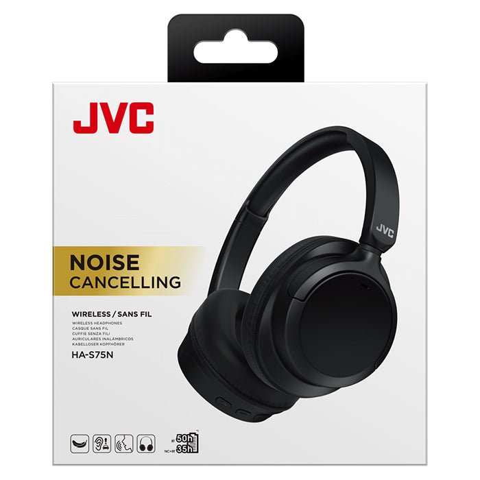 JVC HA-S75 Over Ear Noise Cancelling Headphones Black