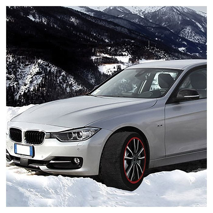 Maranello Super X Ultra Heavy-Duty Snow Socks Size XL (Tesla Y, Skoda Enyaq, VW ID.3/ID.4/ID.5, Audi Q4 Etron, Polestar 2, Volvo EX30, Cupra Born and more)