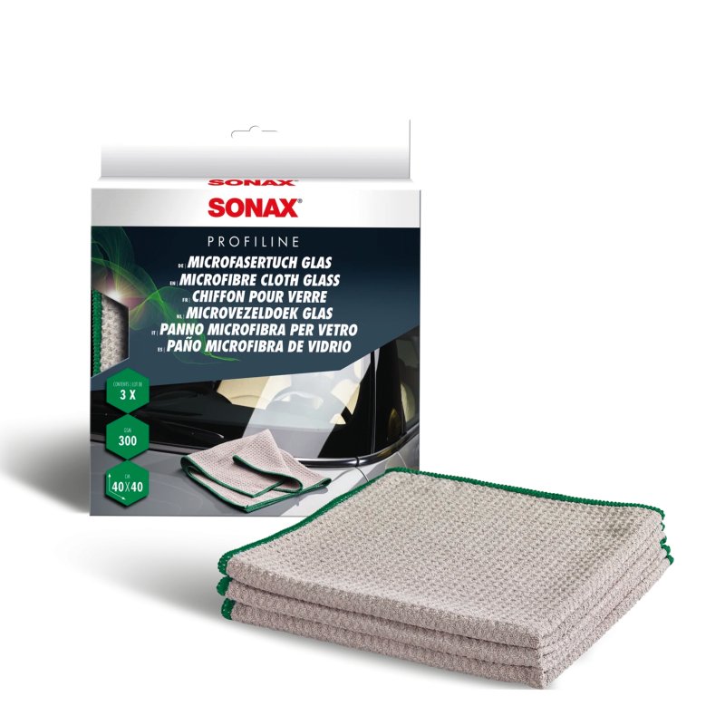 SONAX Mikrofaser Glastücher, 3er-Pack