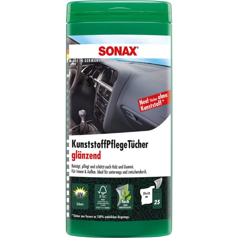 SONAX Kunststoffpflege Glanz-Tücher 25 Stk.