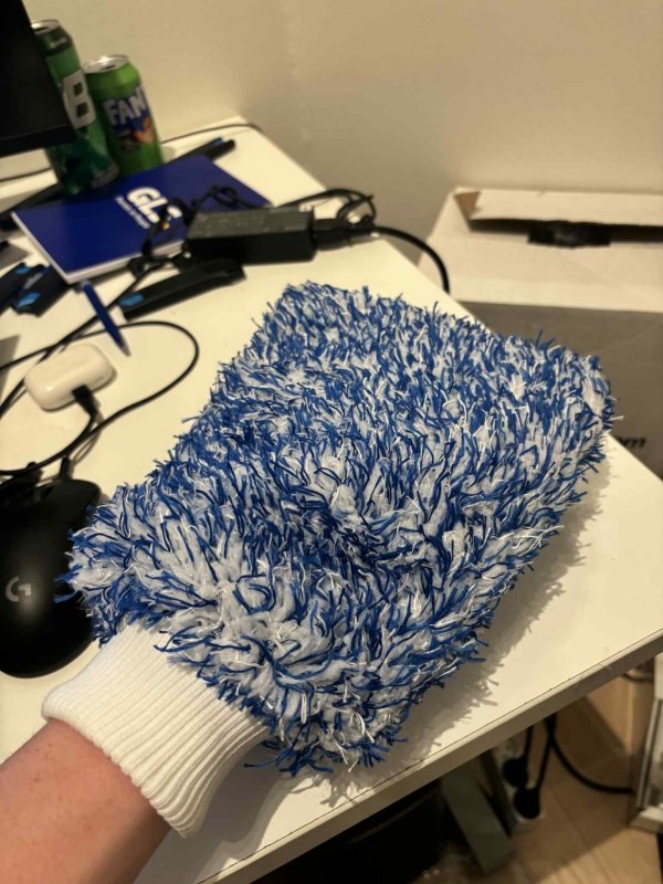 Soft Microfibre Wash Mitt - Blue