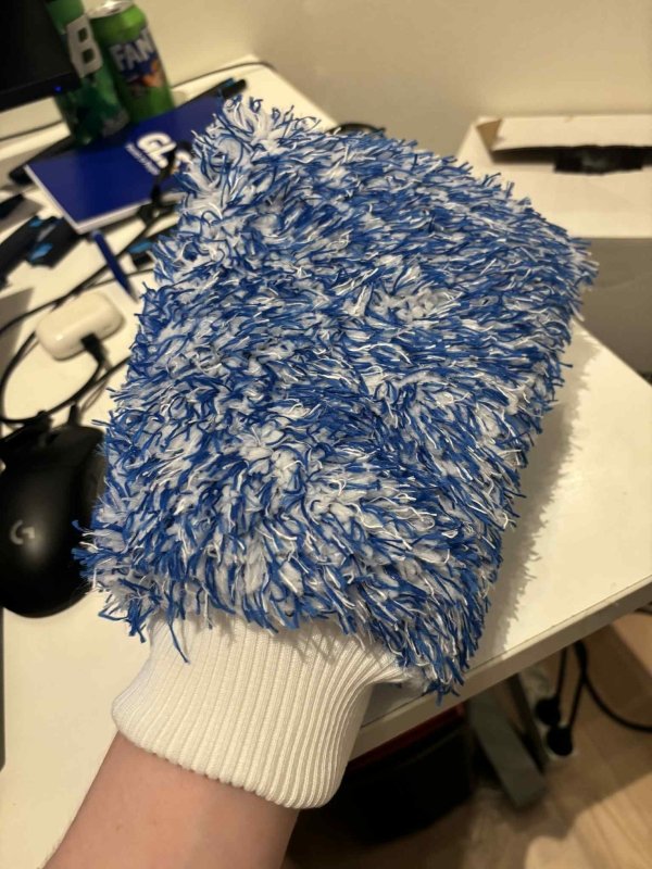 Soft Microfibre Wash Mitt - Blue