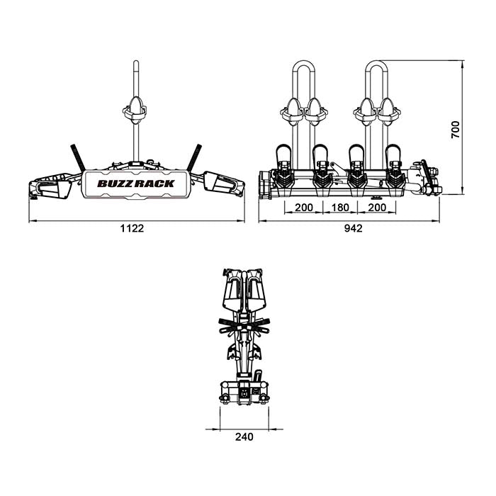 Buzzrack Eazzy-4 Bike Carrier for 4 Bikes